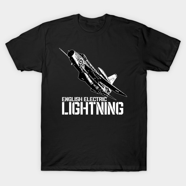 English Electric RAF Lightning UK Jet Fighter Aircraft Airplane Plane T-Shirt by BeesTeez